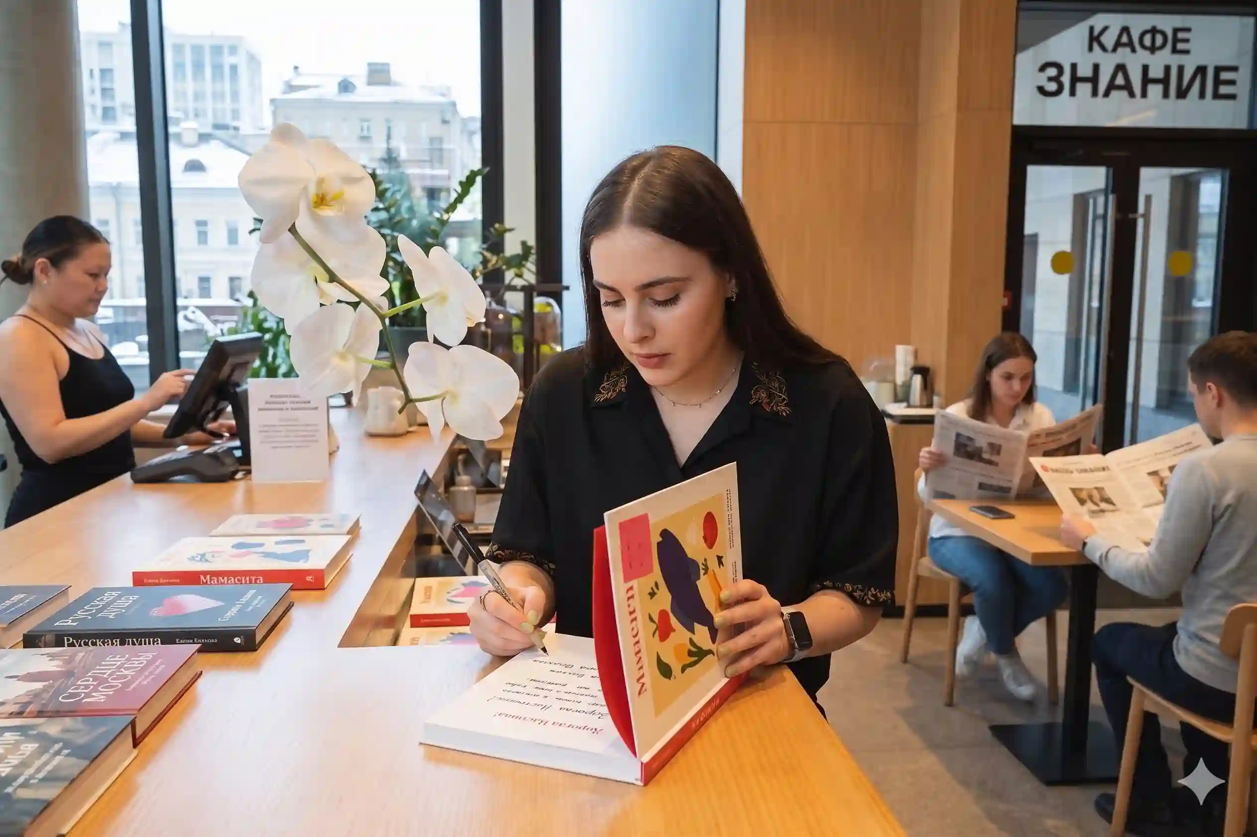 Автор подписывает книги