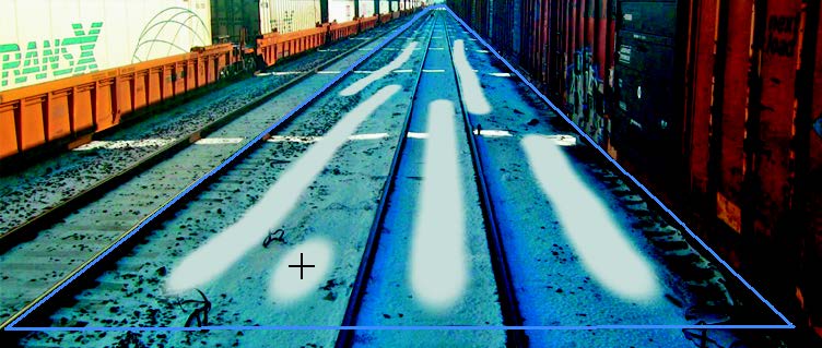 Рис. 6.85. Рисование с помощью инструмента Кисть фильтра Vanishing Point