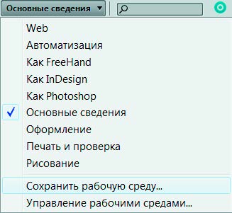 Рис. 7.3. Меню переключателя рабочих пространств